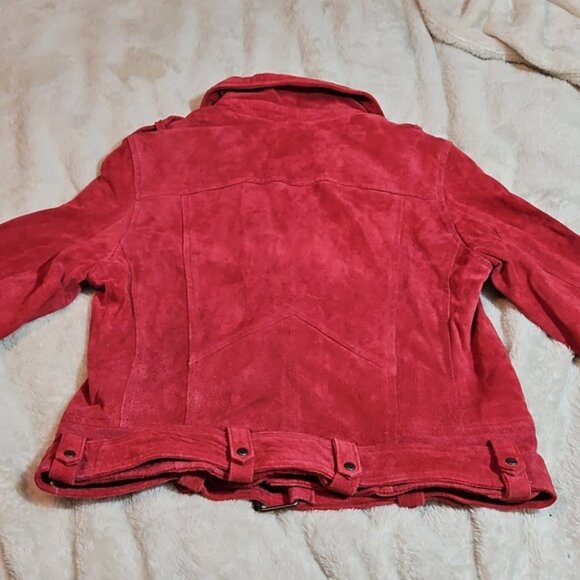 NWT BLANK NYC PINK ZIPPERED FASHION MOTO SUEDE JACKET - SIZE L - Picture 5 of 9
